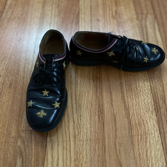Gucci Speedy Bee Web Vitello Dress Shoes kid